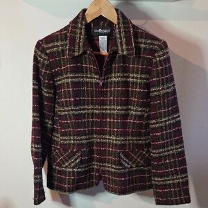Sag Harbor Burgundy Plaid Blazer